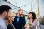 Friends Enjoying a Rooftop Party