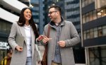 Business People Chatting Outdoors